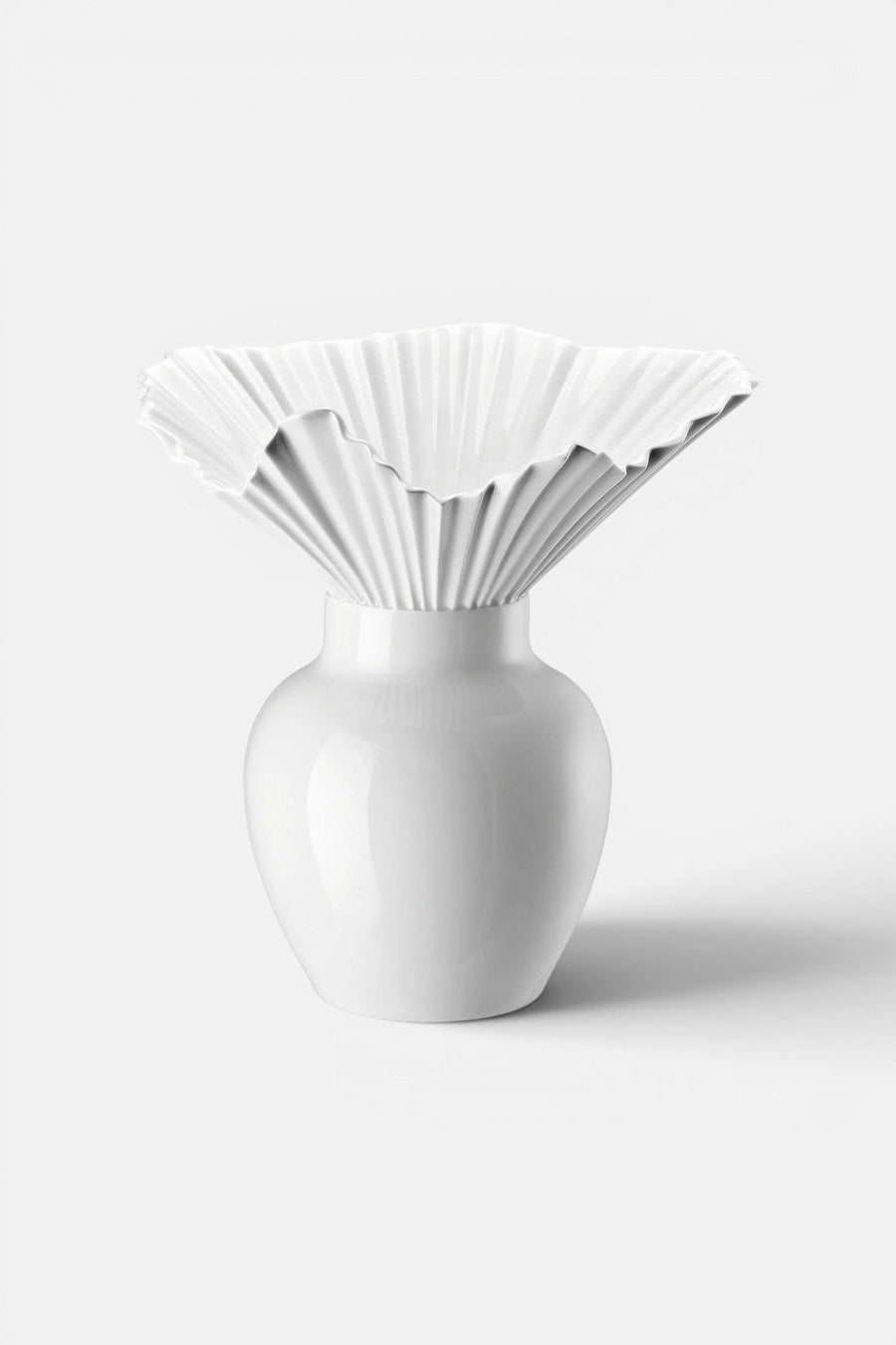 Rosenthal Falda Vase in White, 10.5 in – front view