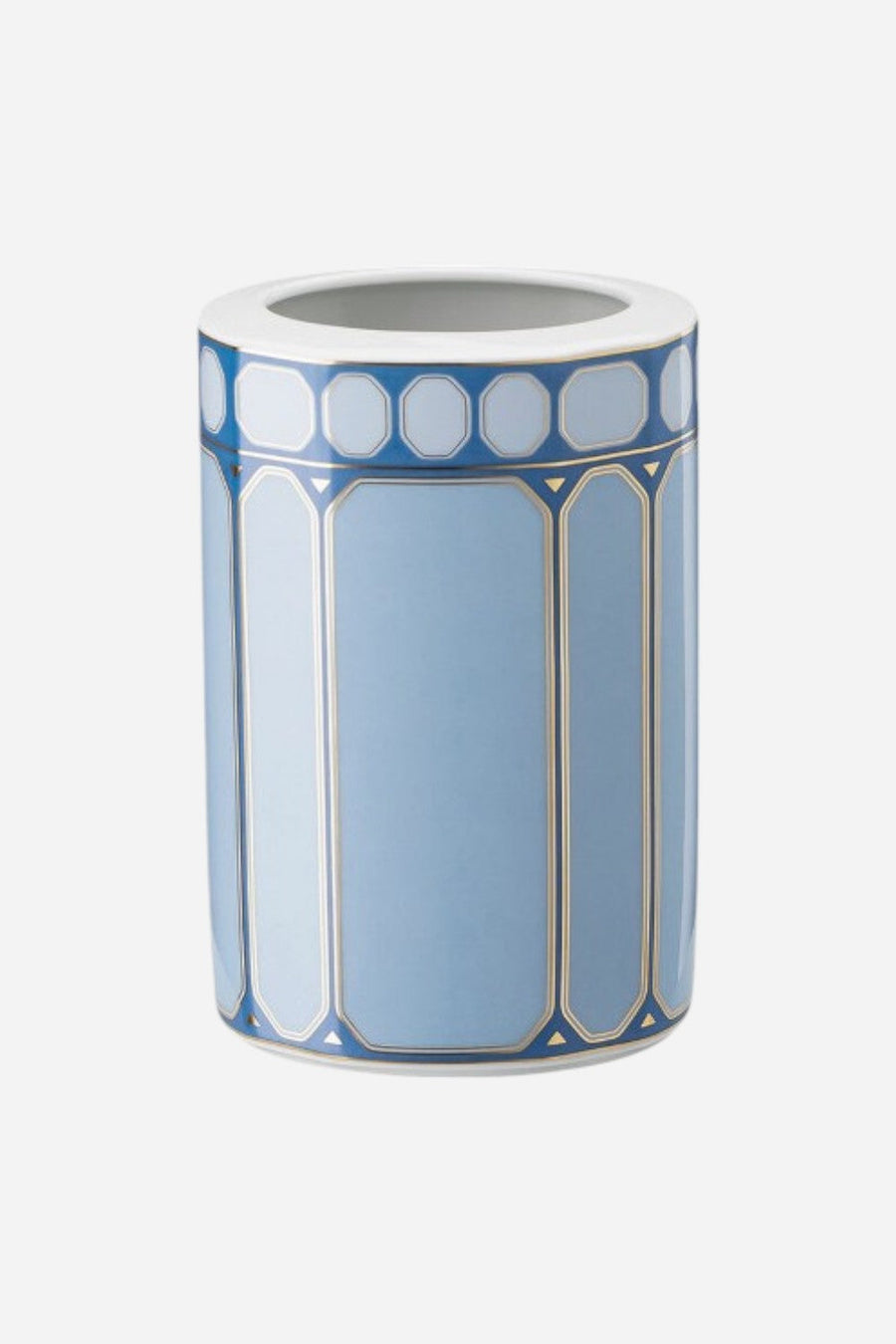 Rosenthal Swarovski Vase in Azure Blue - 6" – front view