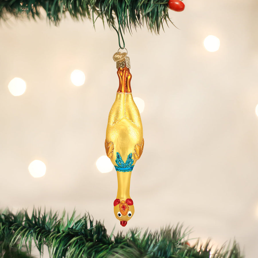 Rubber Chicken Ornament – back view