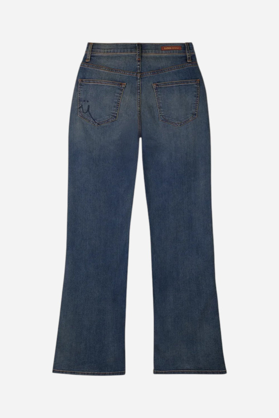 Rudes Denim The Ali Boot Cut in Moonstone – flat lay