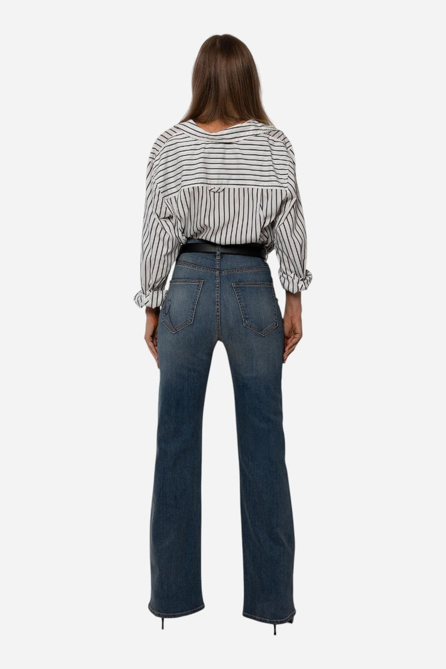 Rudes Denim The Ali Boot Cut in Moonstone – side view