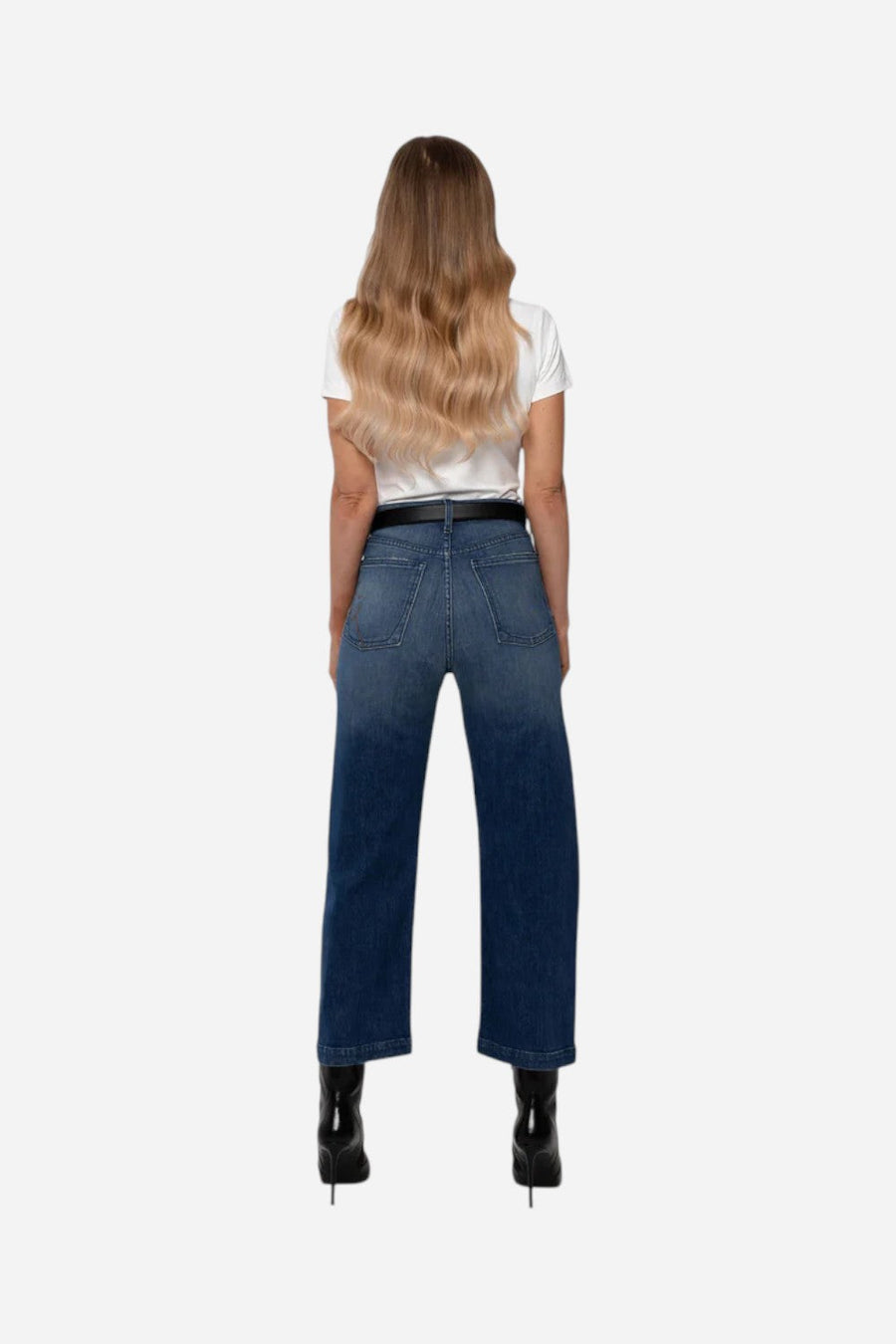 Rudes Denim The Gail Barrel Jean in Jade Blue – detail