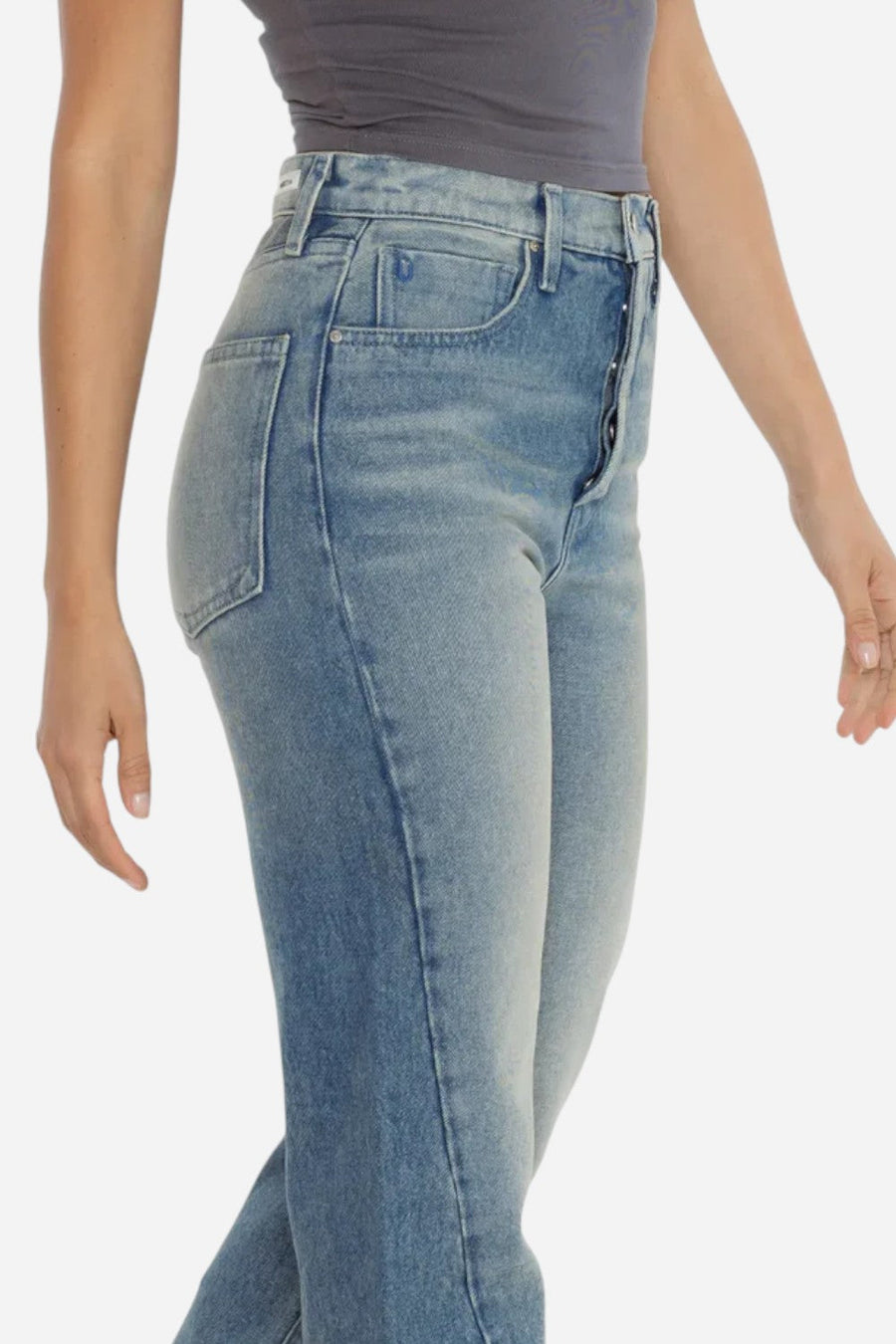 Rudes Denim The Gail Mini Barrel in Cove Blue – back view