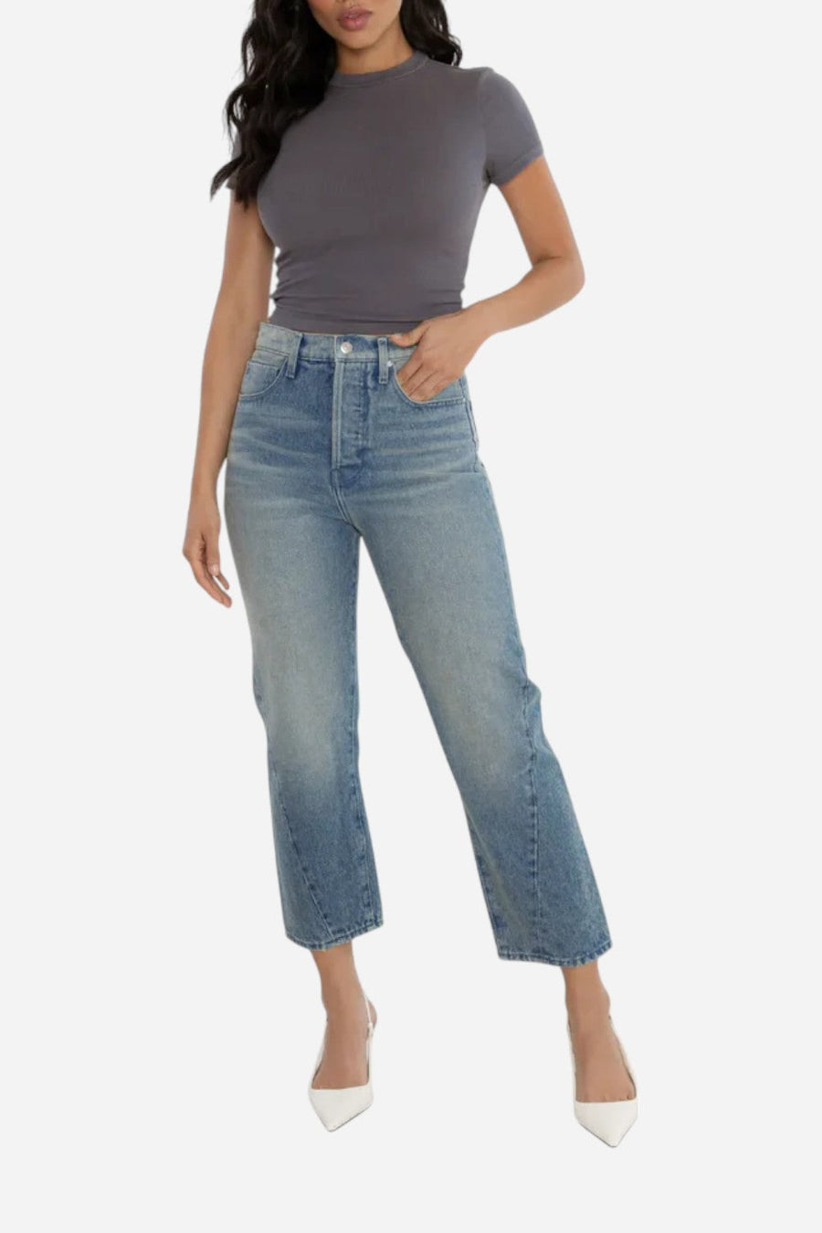 Rudes Denim The Gail Mini Barrel in Cove Blue – detail