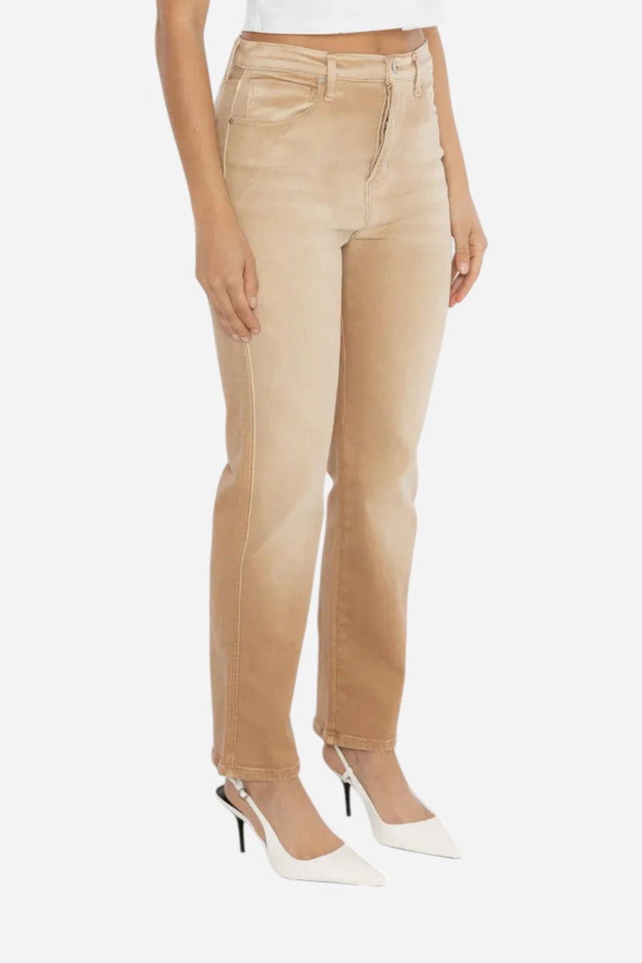 Rudes Denim The Tracy Straight Leg in Sea Sand – back view
