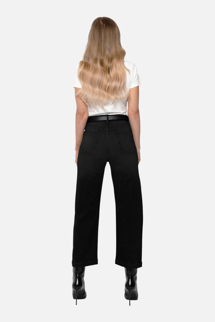 Rudes Denim Women's Gail Barrel Jean in Noir – back view