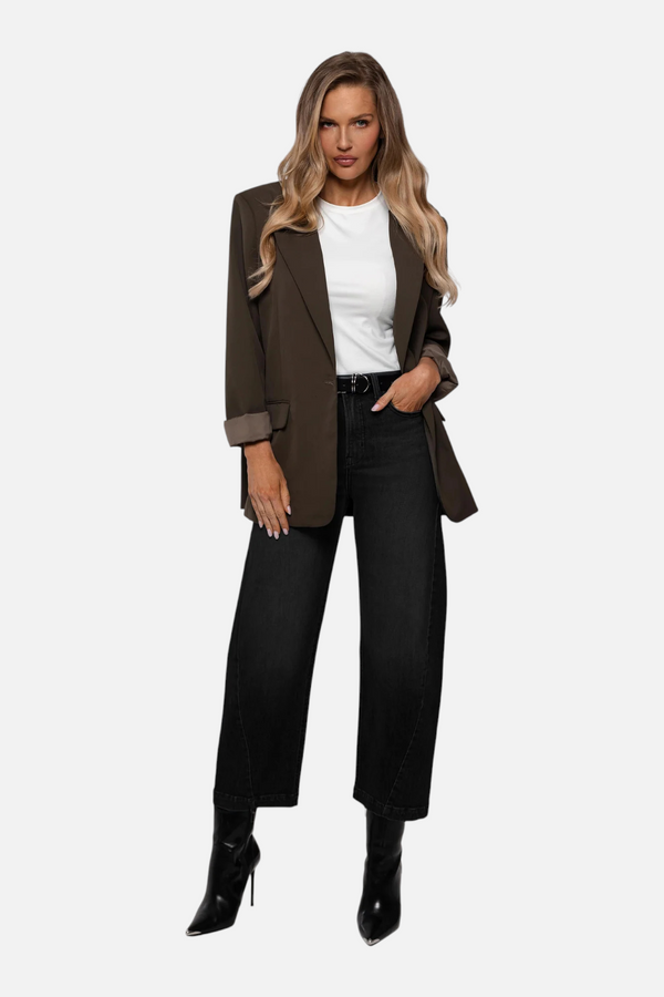 Rudes Denim Women's Gail Barrel Jean in Noir