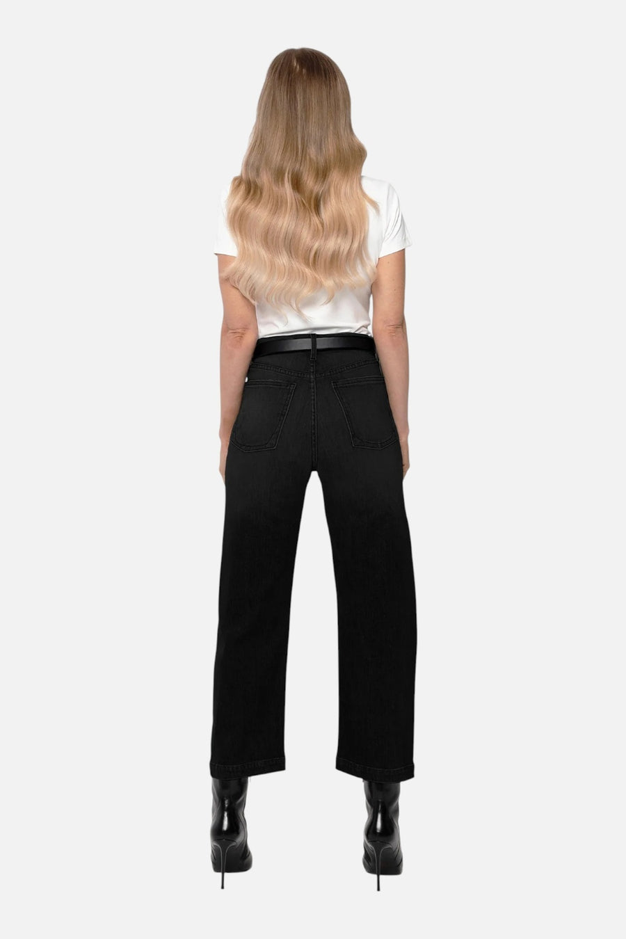 Rudes Denim Women's Gail Barrel Jean in Noir – back view