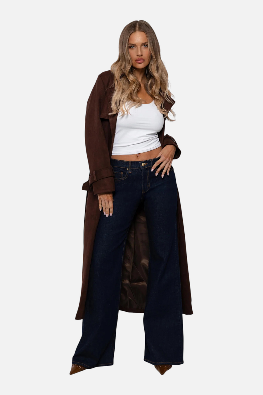 Rudes Denim Women's Grace Mid Rise Jean in Indigo – side view