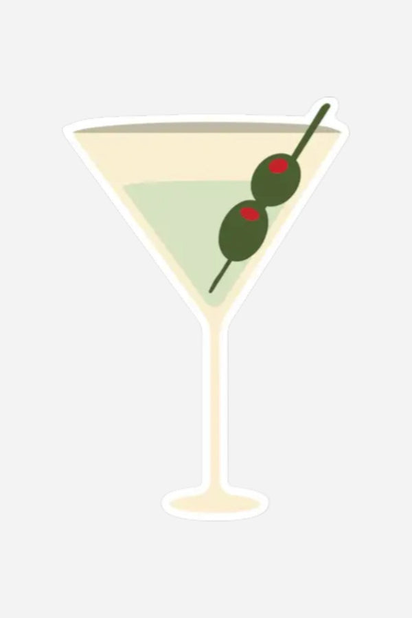 Ruff House Print Shop Martini Glass Sticker