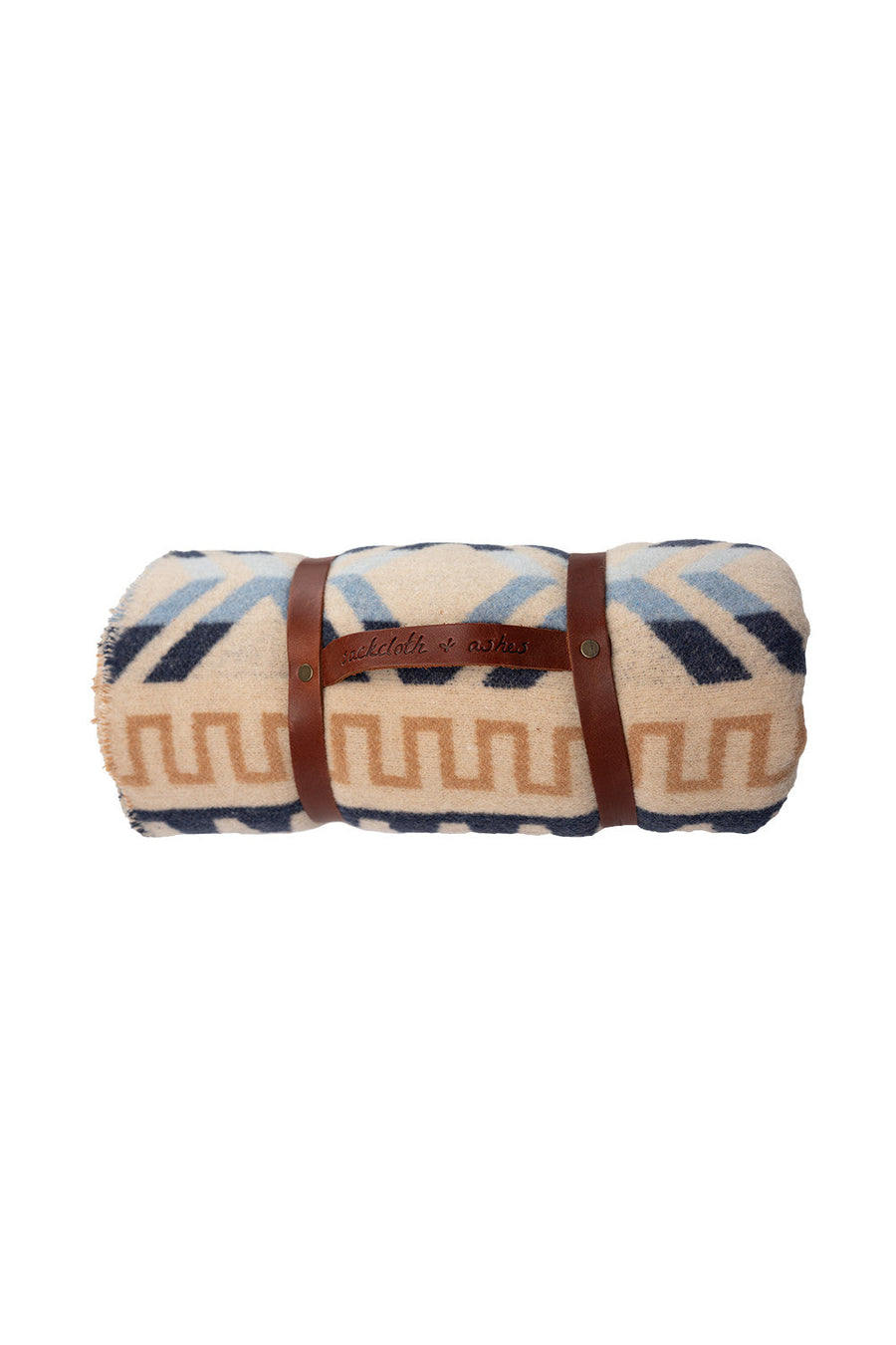 Sackcloth + Ashes Brown Leather Blanket Roll Accessory – back view