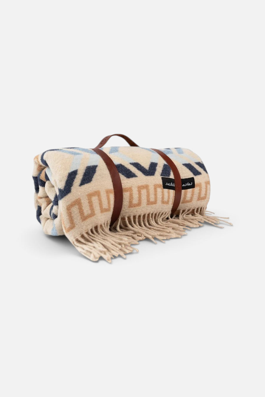 Sackcloth + Ashes Brown Leather Blanket Roll Accessory – front view