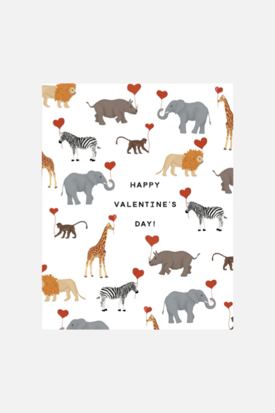 Safari Valentine Card – front view