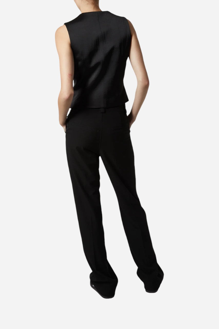 Saint Art Cait Mid-Rise Straight Leg Tuxedo Pant Black – back view