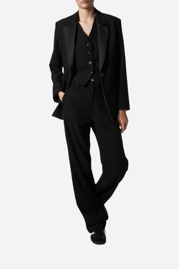 Saint Art Cait Mid-Rise Straight Leg Tuxedo Pant Black