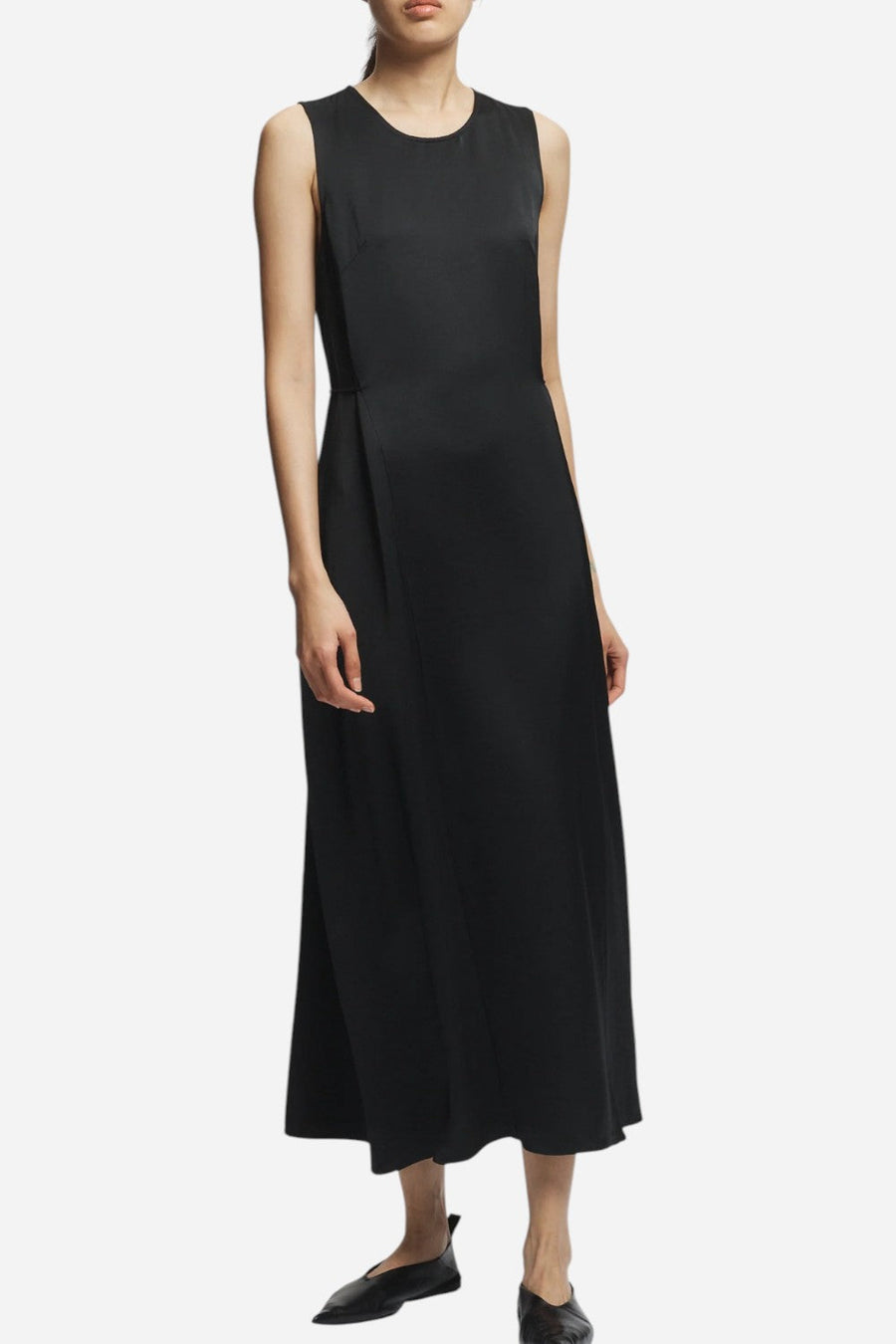 Saint Art Grant Charmeuse Maxi Dress, Black – back view