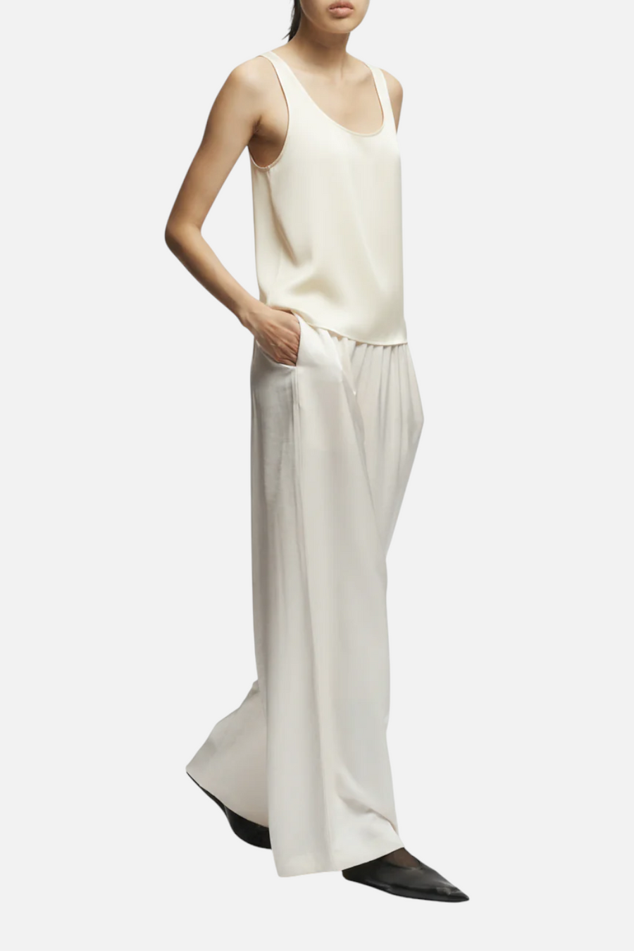 Saint Art Isola Scoopneck Tank in Ivory – back view