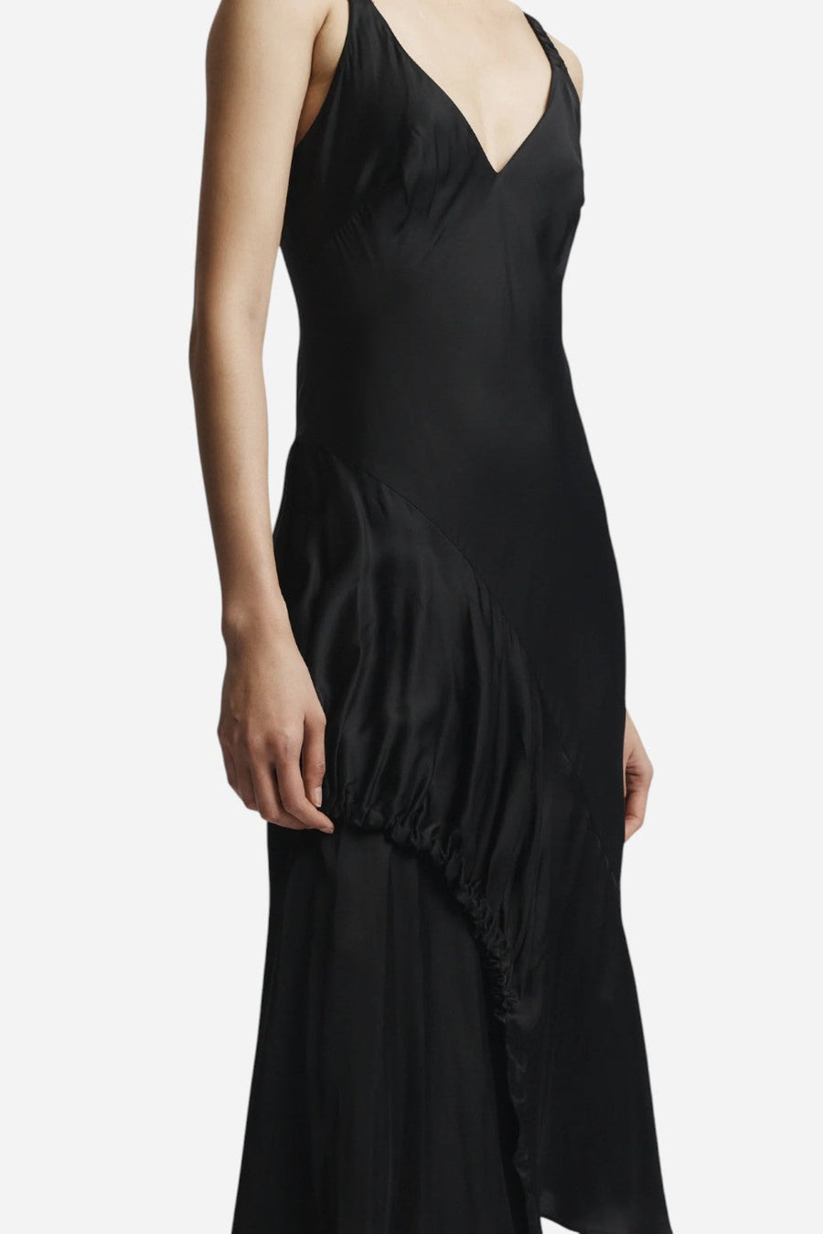 Saint Art Kaia Asymmetric Midi Dress Black – back view