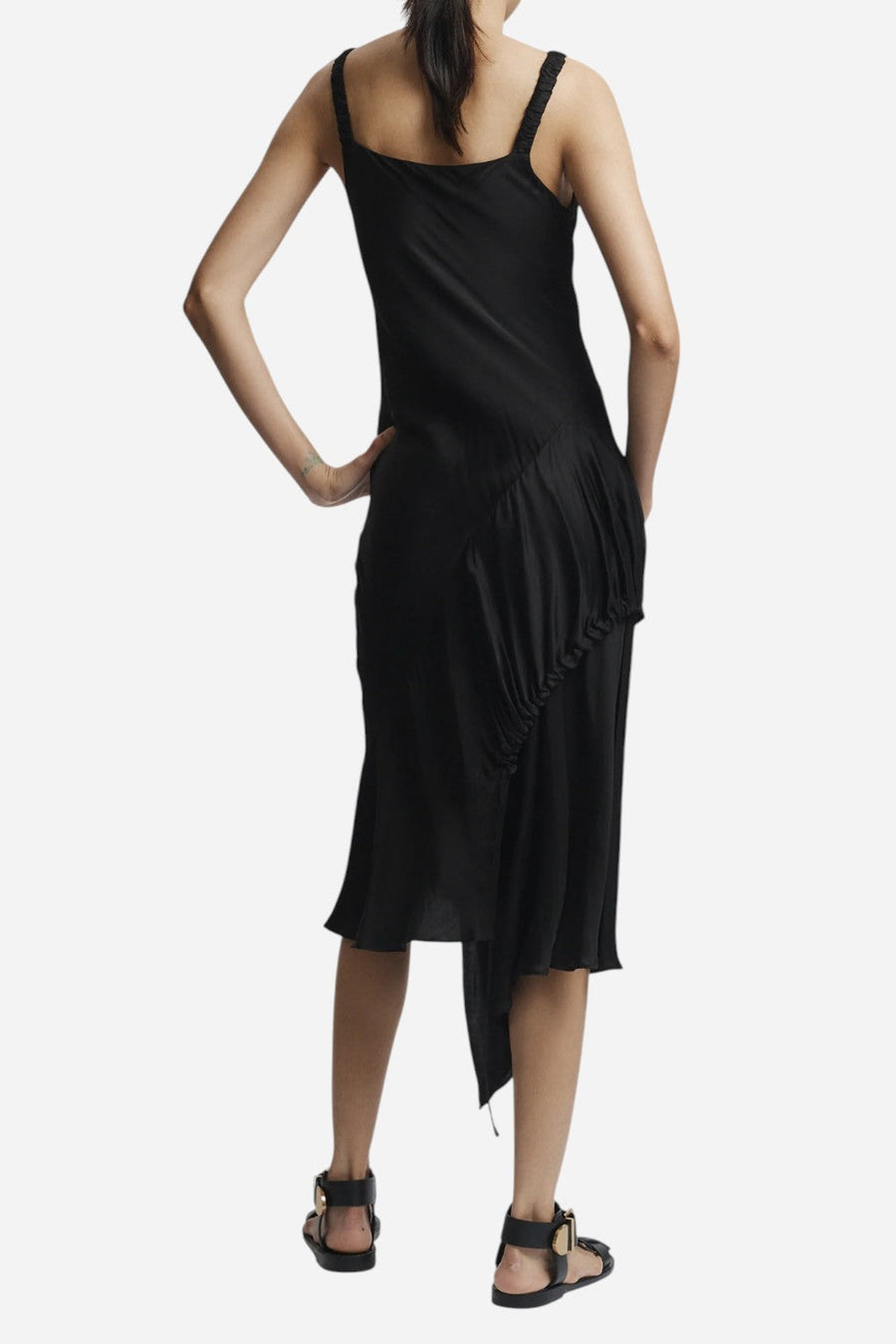 Saint Art Kaia Asymmetric Midi Dress Black – detail