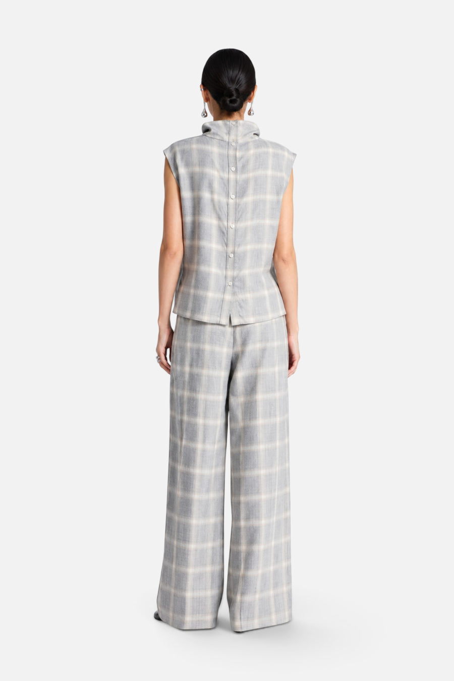 Saint Art Kingsley Pant in Grey/White – back view