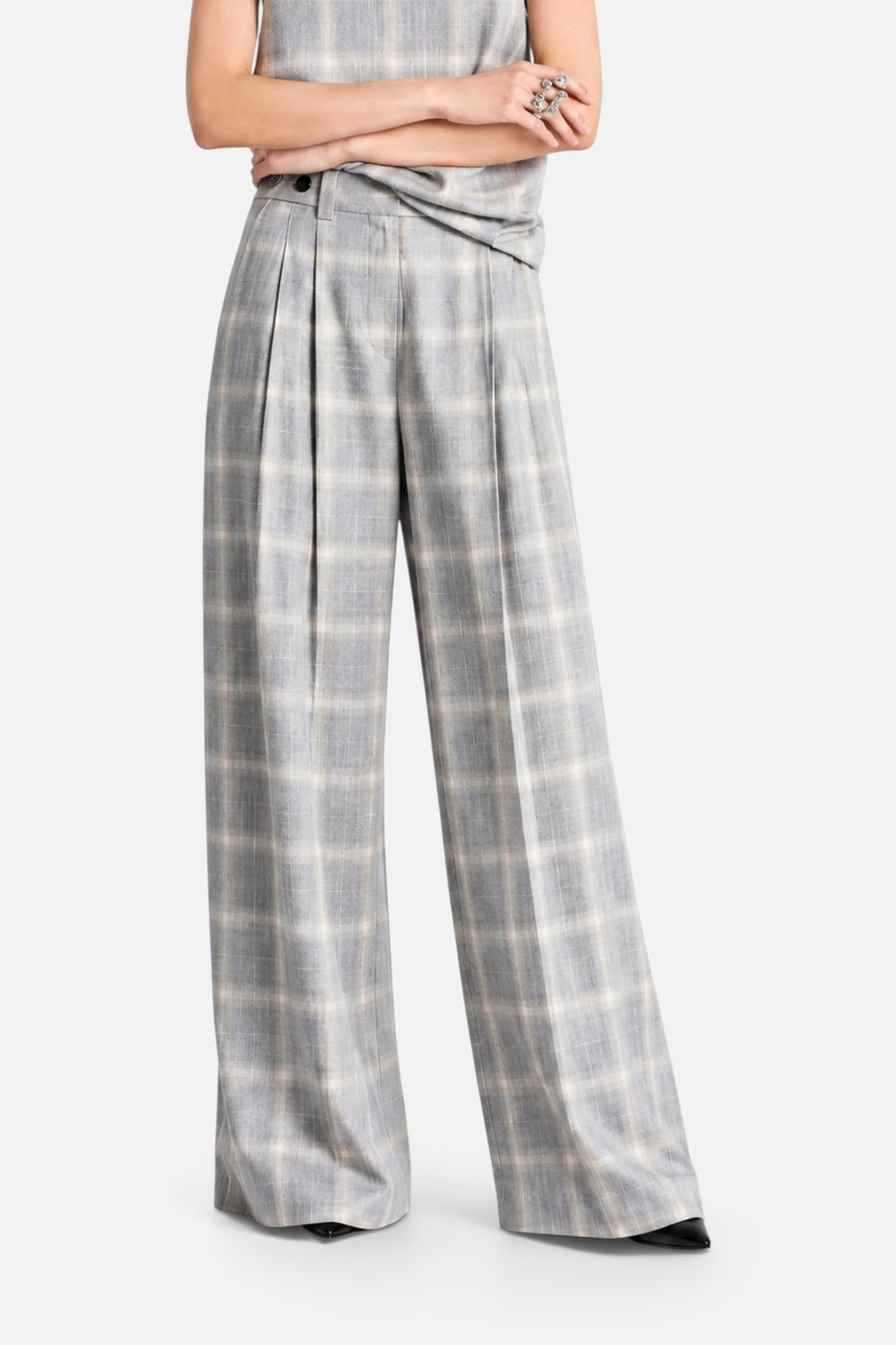 Saint Art Kingsley Pant in Grey/White – detail