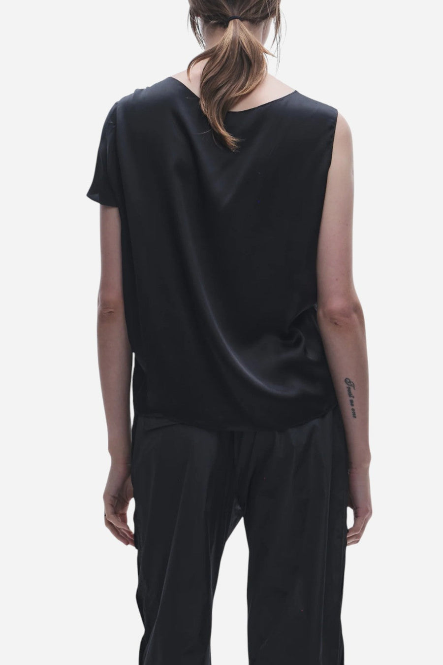Saint Art Lola Tie Blouse Black – back view