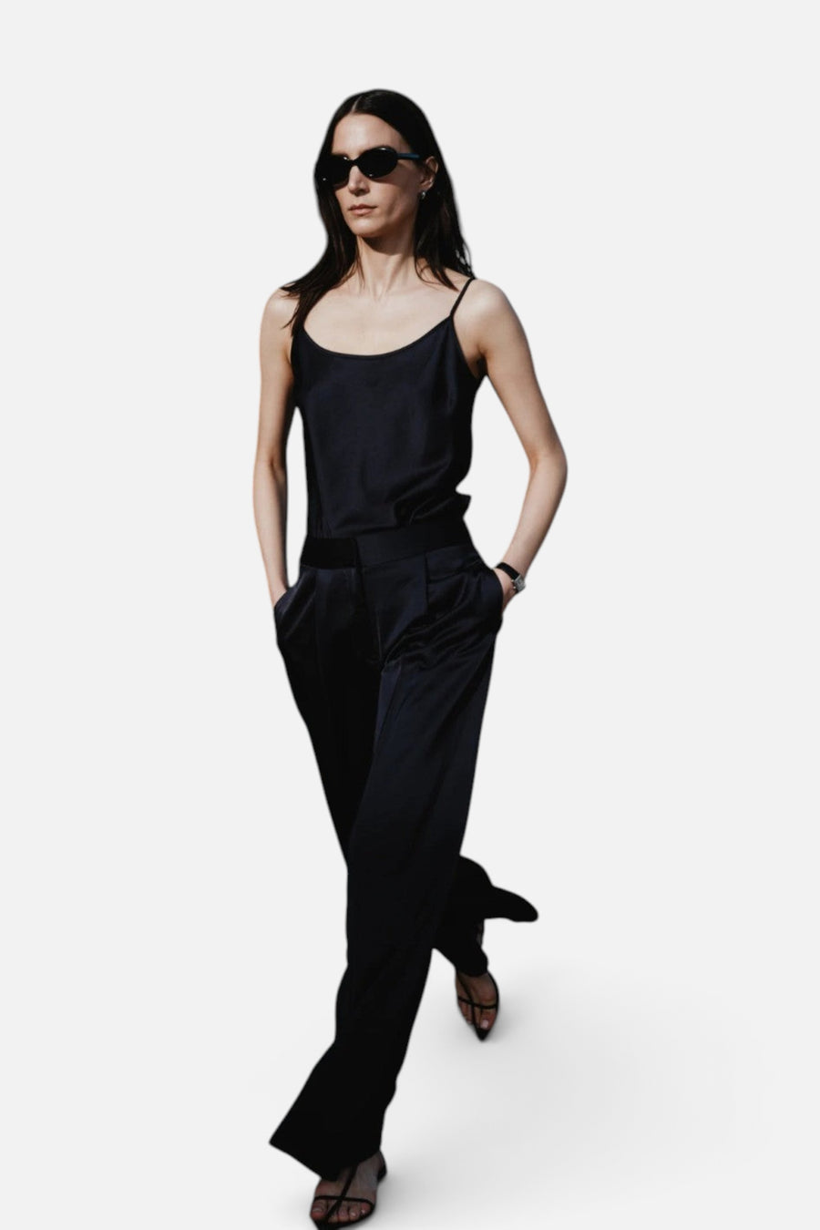 Saint Art Neve Mid-Waisted Wideleg Trouser – back view