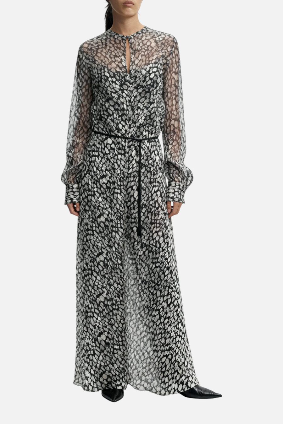 Saint Art Stefan Long Sleeve Dress in Black & White – back view