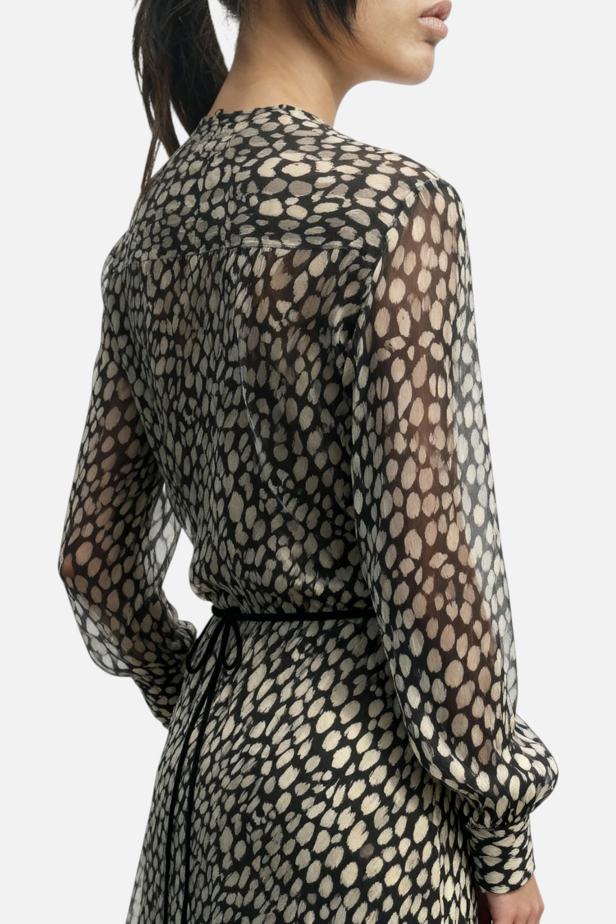 Saint Art Stefan Long Sleeve Dress in Black & White – side view