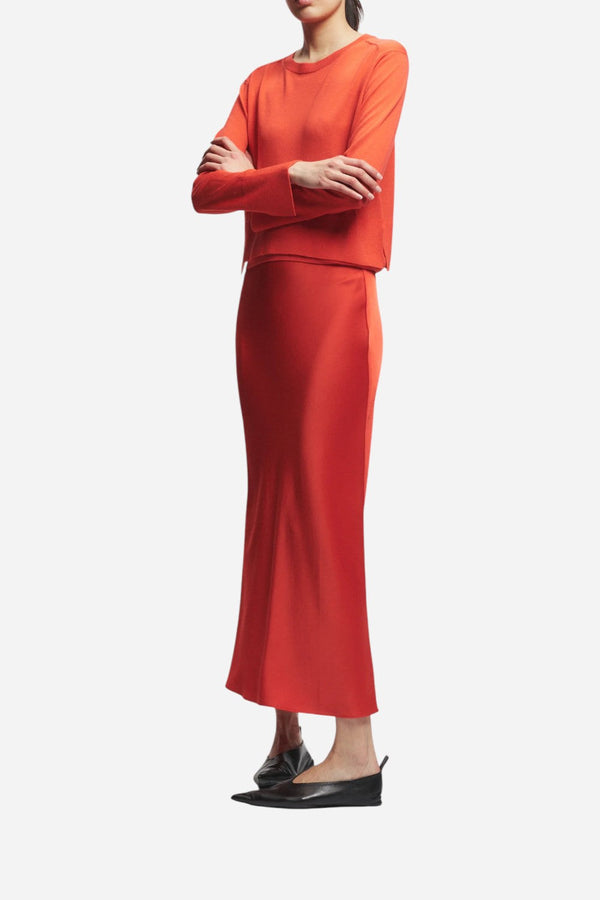 Saint Art Talia Charmeuse Maxi Skirt, Grenadine