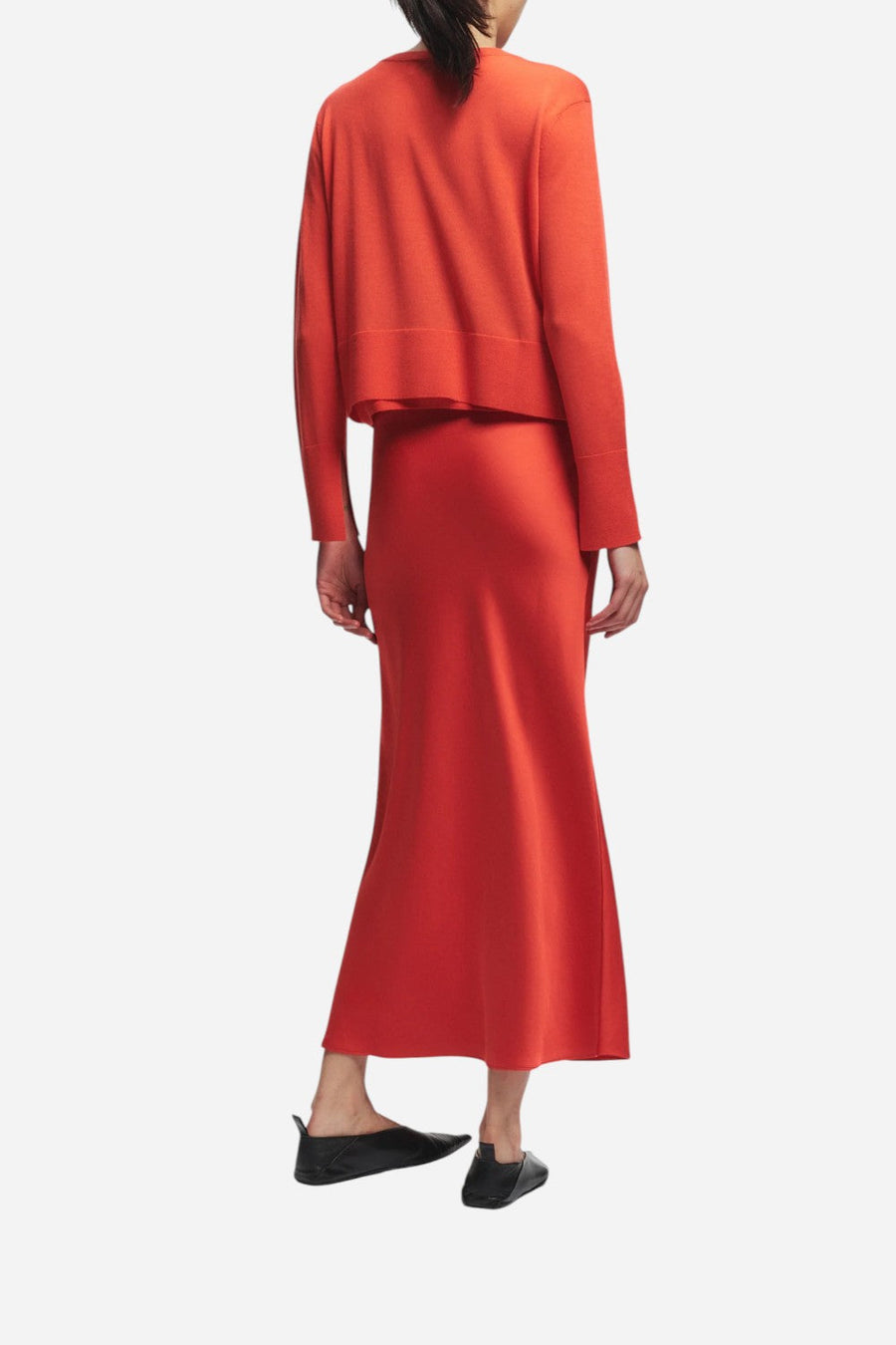 Saint Art Talia Charmeuse Maxi Skirt, Grenadine – side view