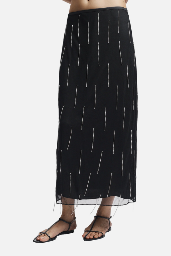 Saint Art Women's Billie Fringe Skirt in Black