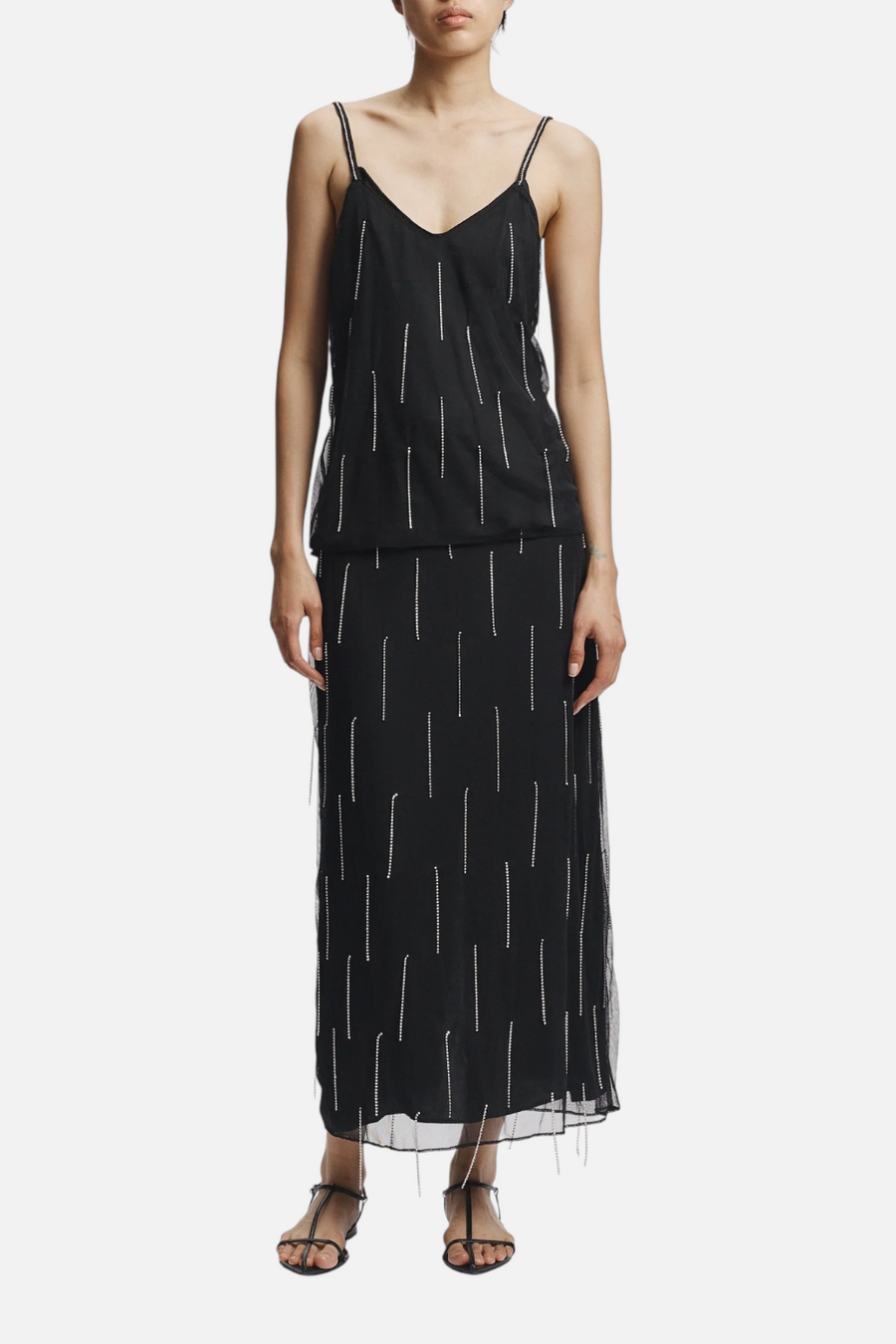 Saint Art Women's Brixton Fringe Cami in Black – side view