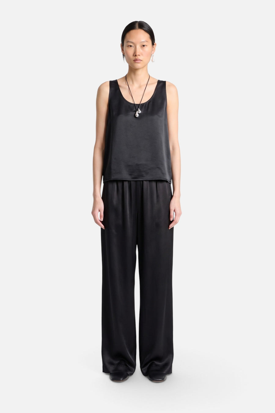 Saint Art Women's Isola Scoopneck Tank in Black – on model