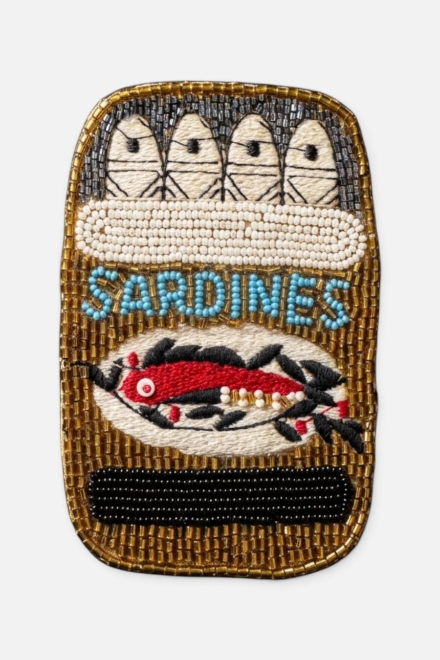 Saint Austin Company Sardines Beaded Coaster Set – back view