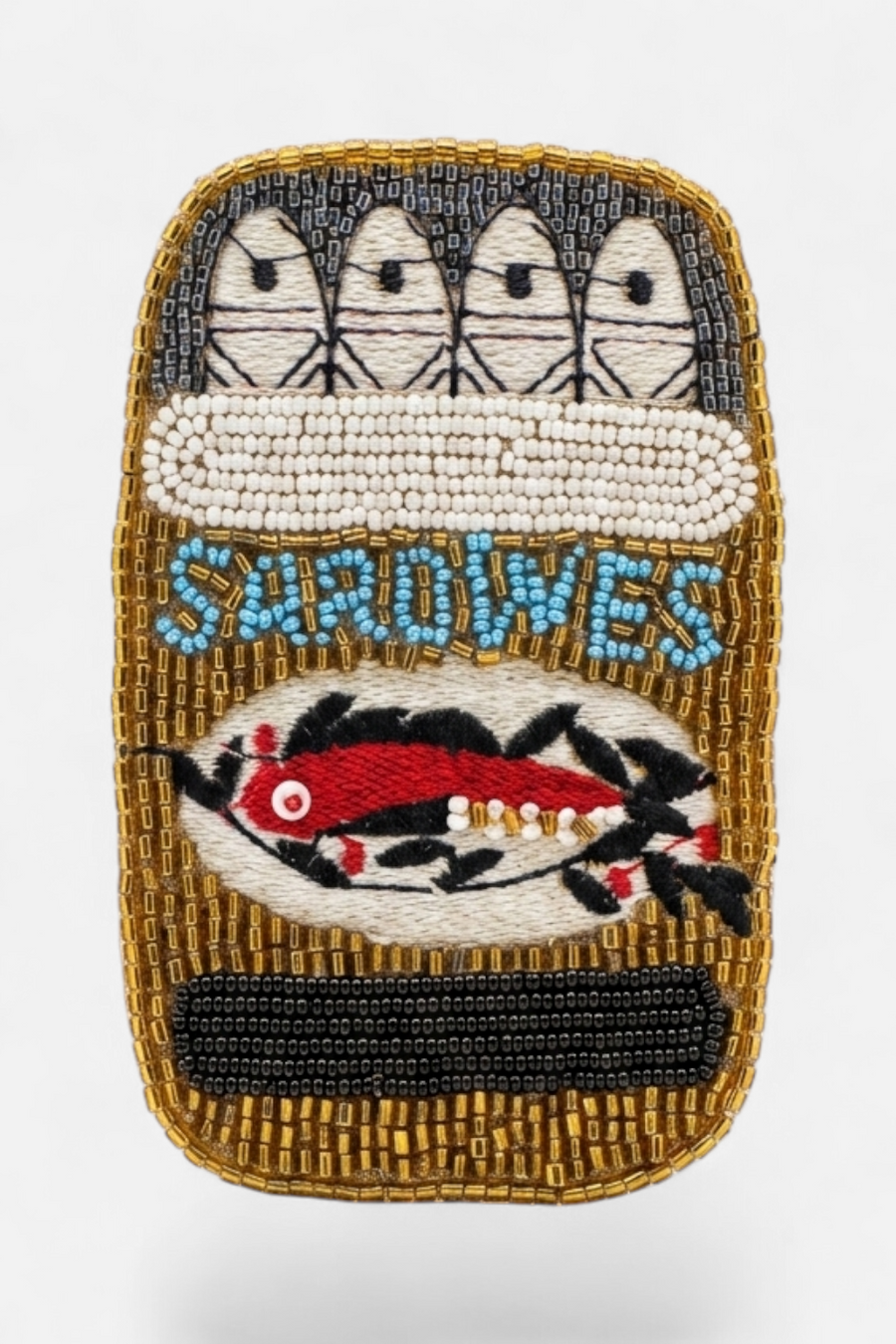 Saint Austin Company Sardines Beaded Coaster Set – front view