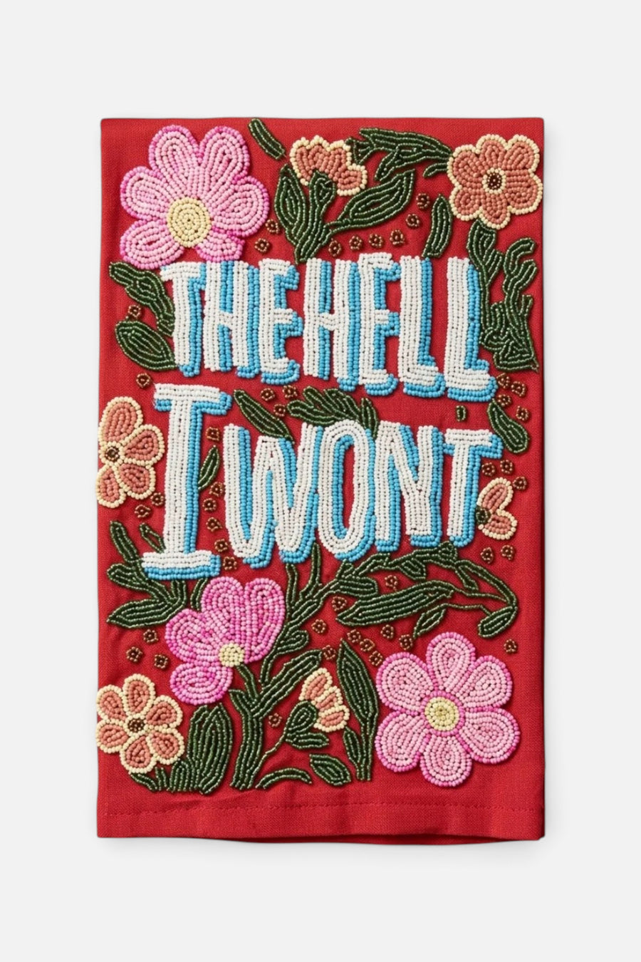 Saint Austin Company The Hell I Won't Beaded Towel – back view