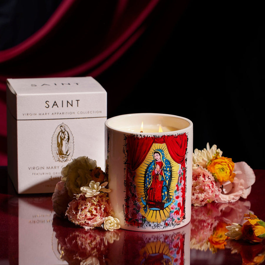 Saint Candles Virgin Mary Apparition Collector's Edition x Louis Carreon Candle – detail
