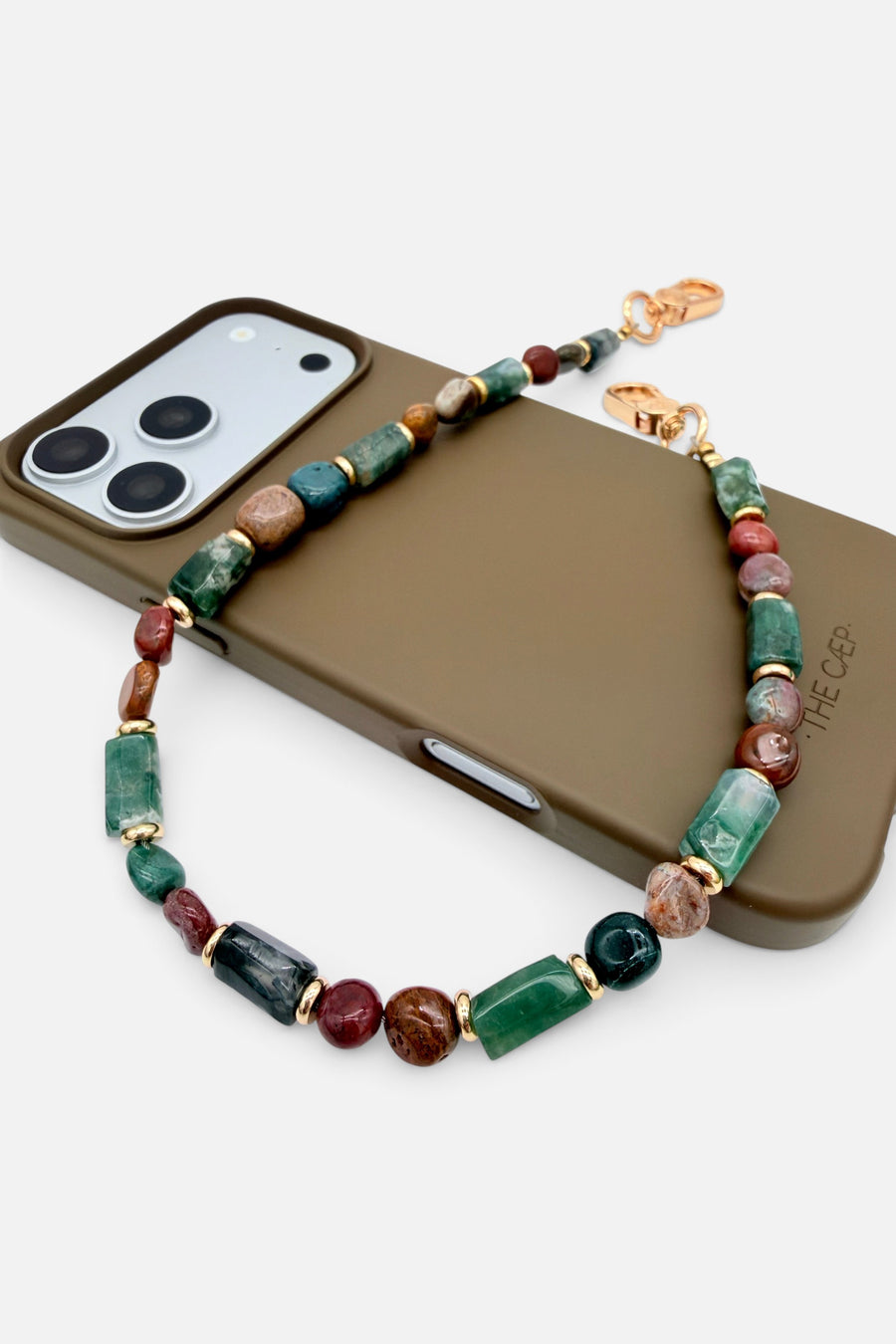 Salt Beaded Phone Strap Wristlet with Gold Hardware – alternate