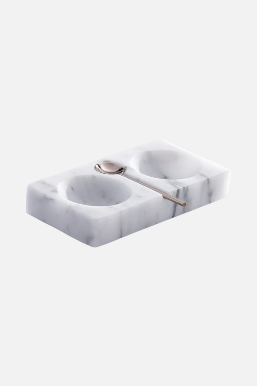 Zodax Marble Salt & Pepper Dish with Spoon in White
