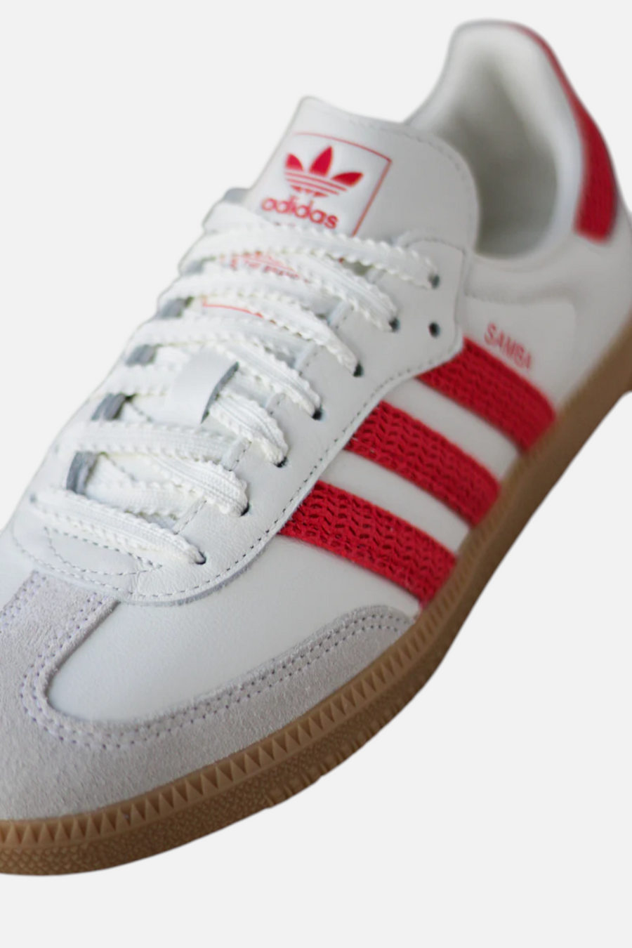 Adidas Women's Samba Og in Off White & Semi Lucid Red