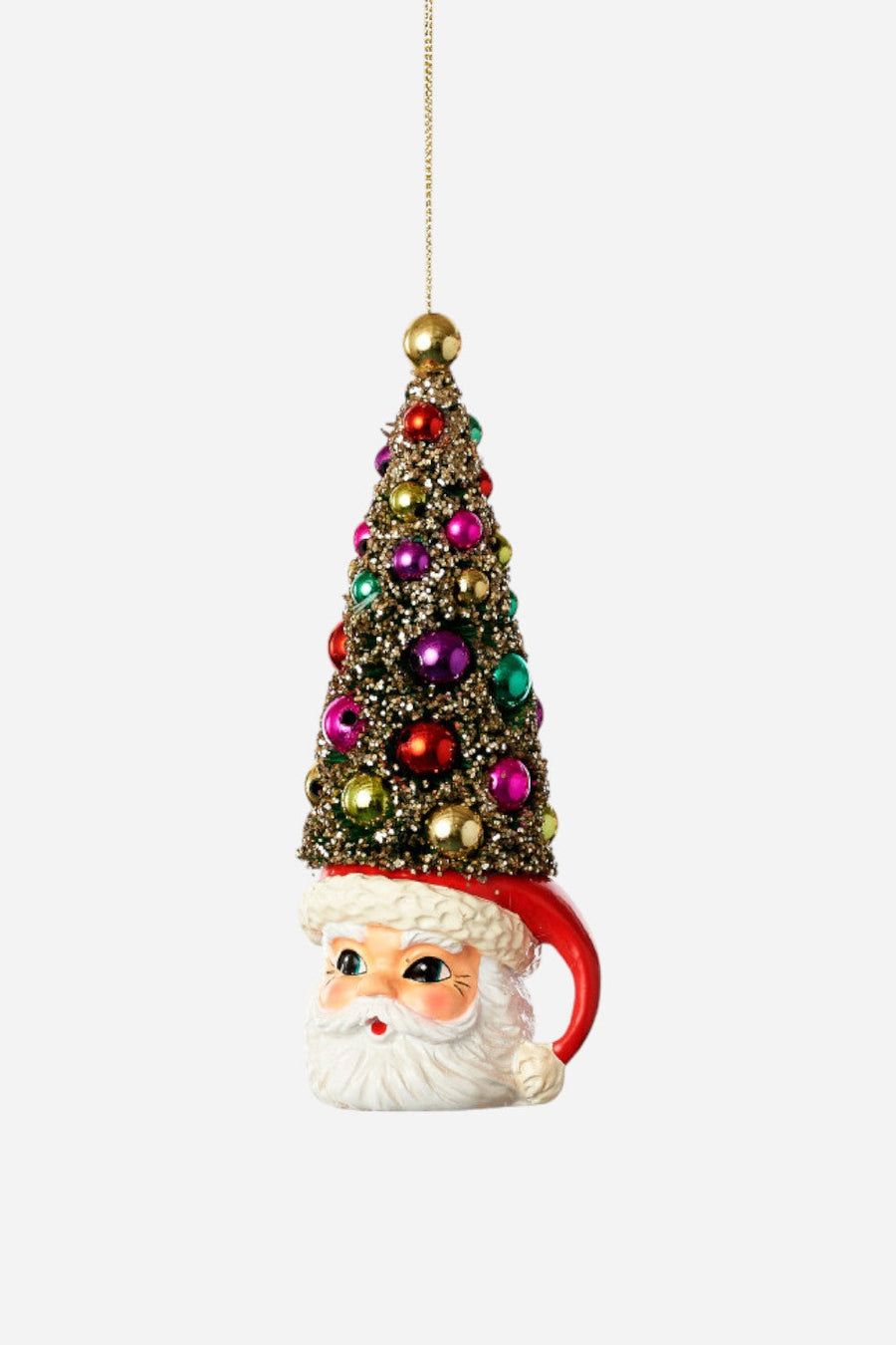 Santa Mug with Sisal Christmas Tree Ornament – front view