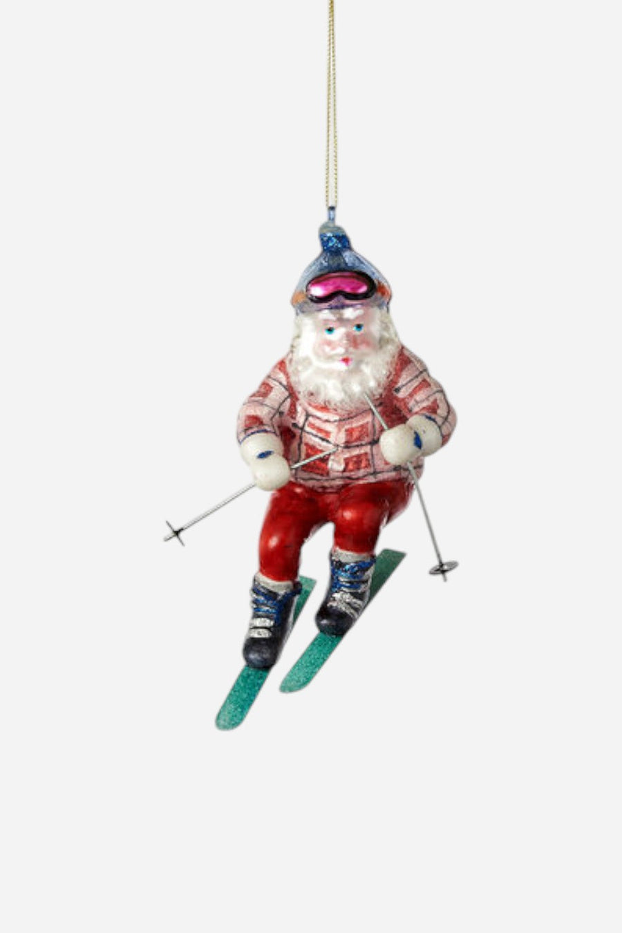 Santa Skier Ornament – front view