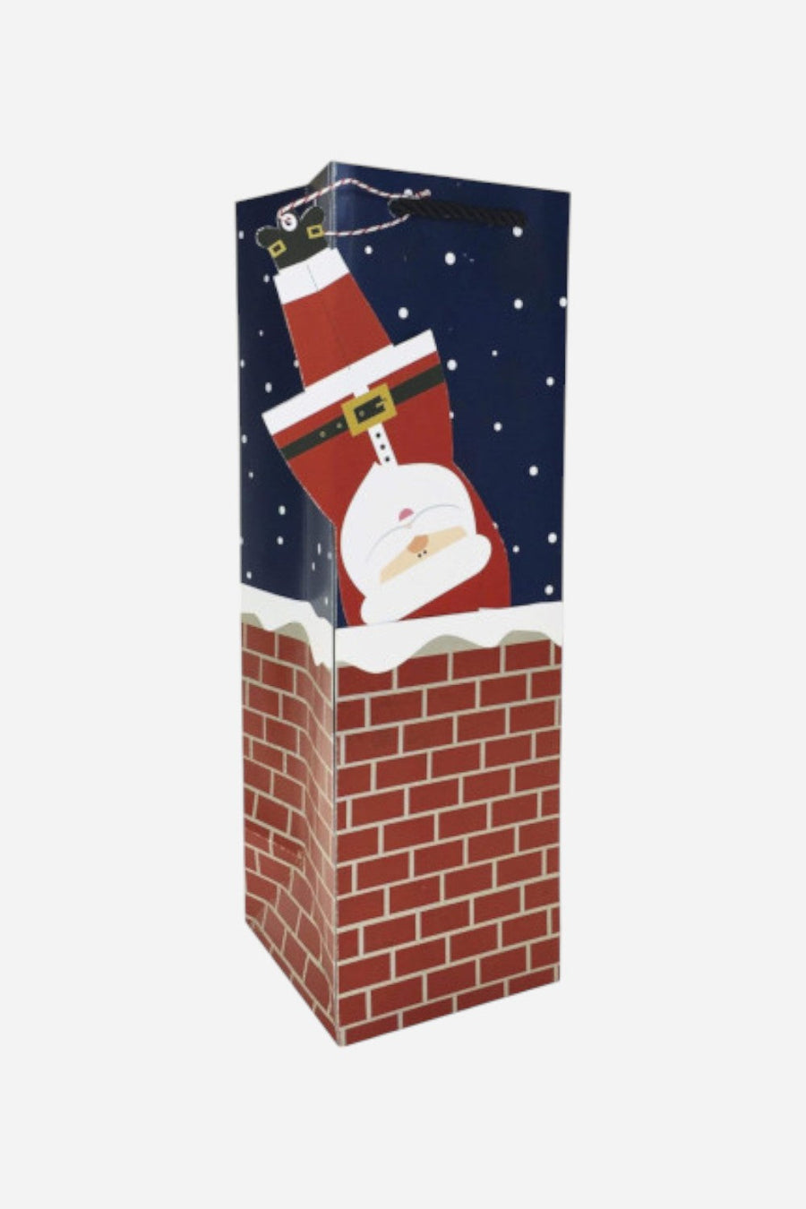 Santa's List Bottle Tote Gift Bag – front view