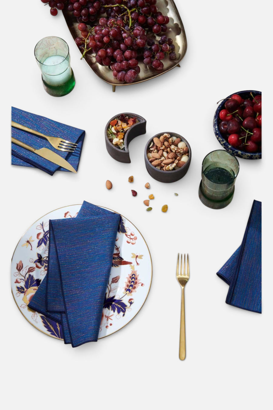 Sapphire Linen Napkin, Set of 4 – back view