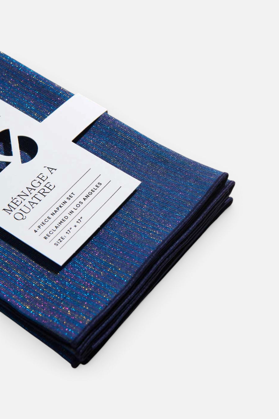 Sapphire Linen Napkin, Set of 4 – side view