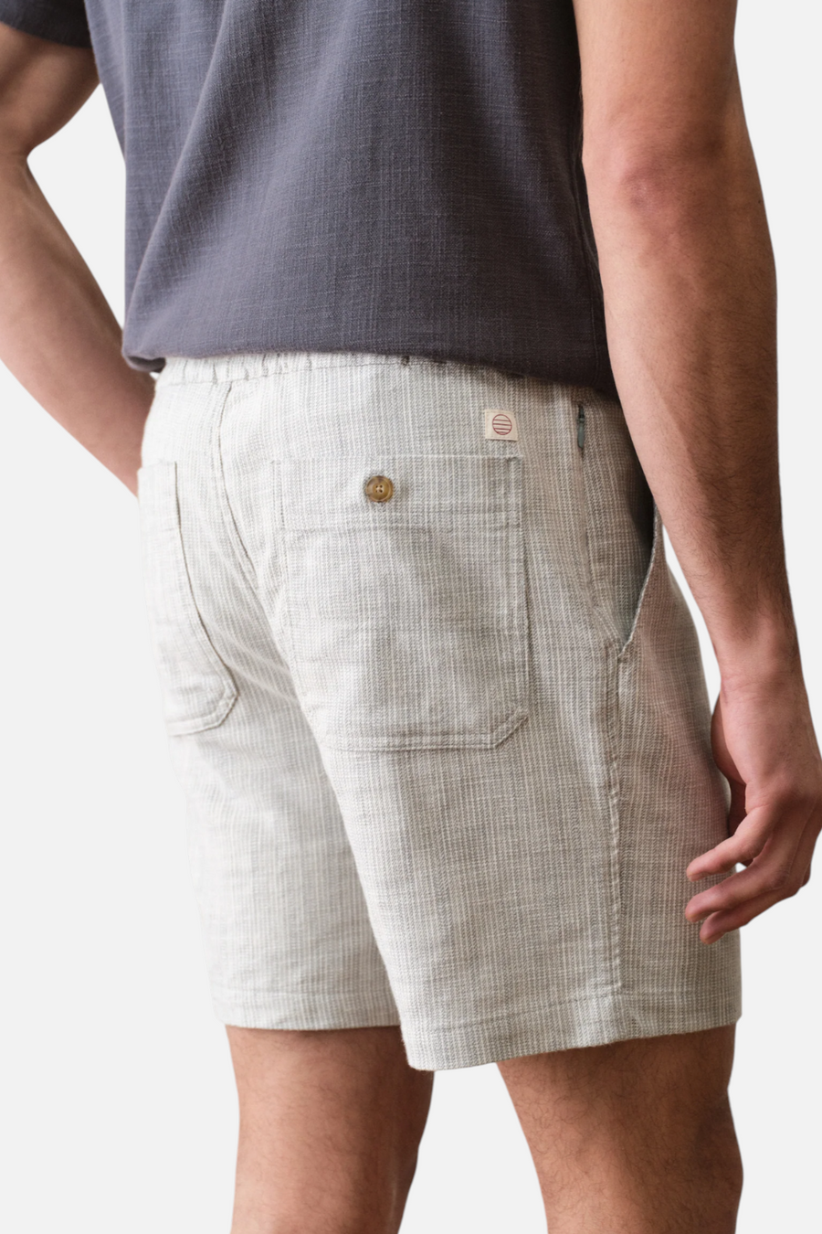 Marine Layer Men's Saturday Beach Short 6" in Green Stripe
