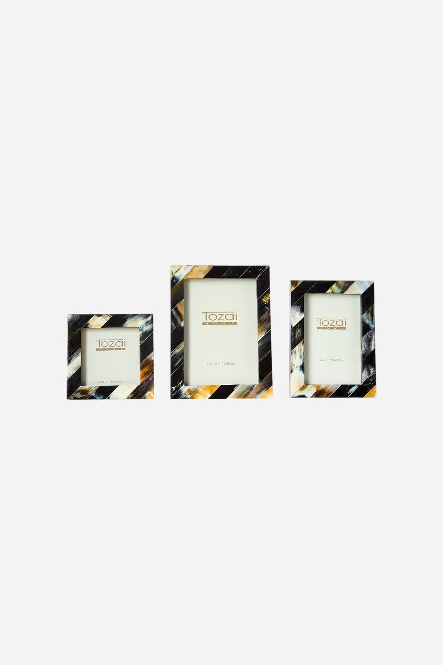 Savoy Black Horn Photo Frame – side view
