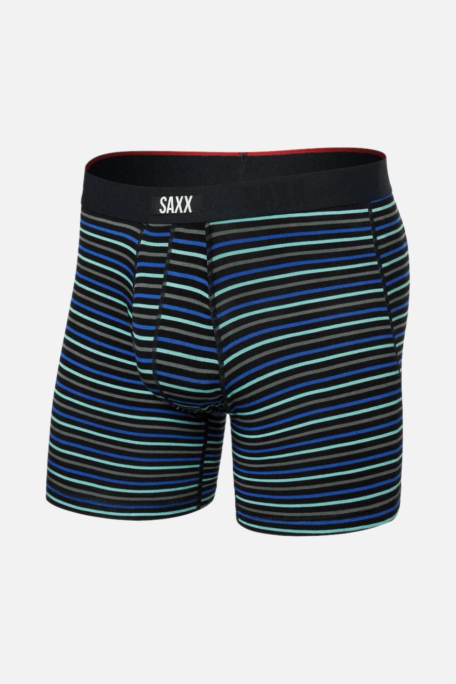 Saxx Men's Vibe Xtra Comfort Boxer Brief in Gents Stripe – front view