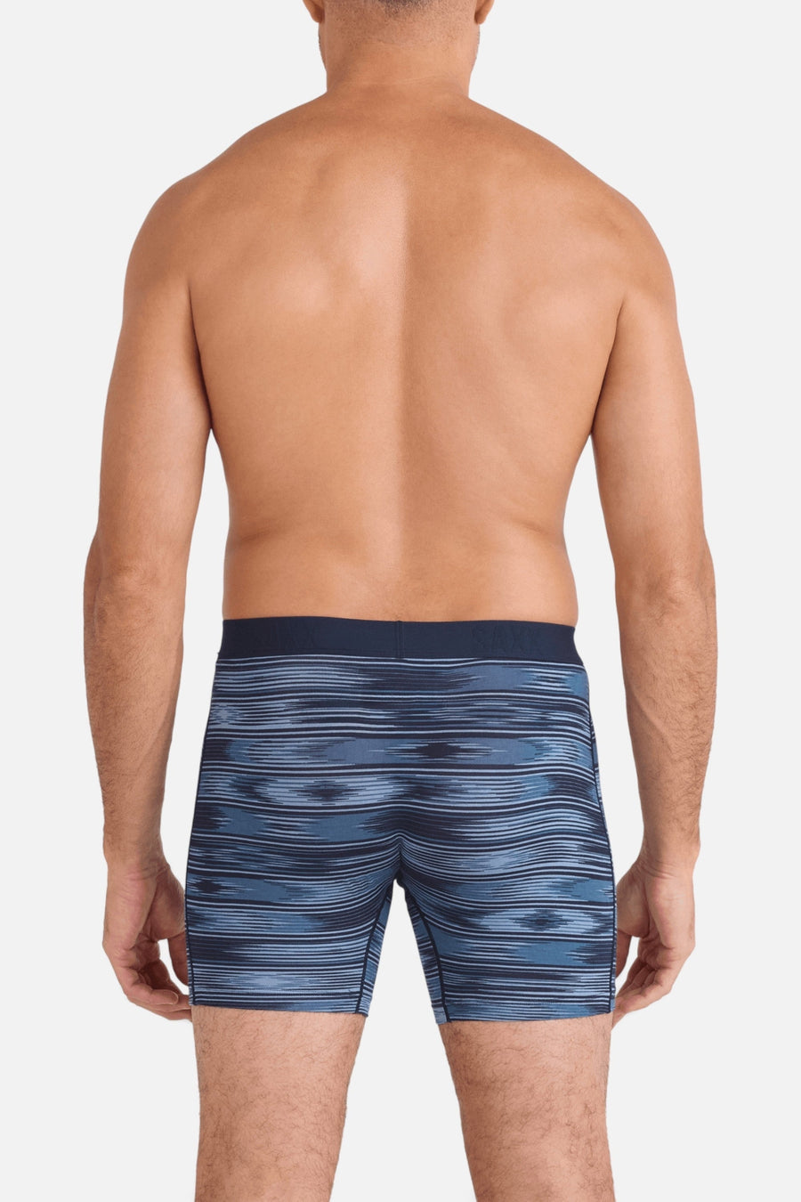 SAXX Men's Vibe Xtra Soft Comfort Boxer Brief in Ikat Stripe – back view